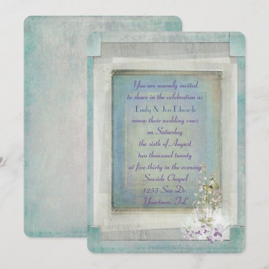 Invitation Lily de la Vallée pour le renouveau de Vow (Devant / Derrière)