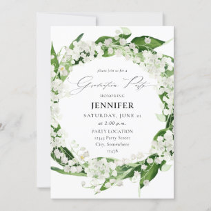 Invitation Lily de la Vallée White Floral Graduation Party