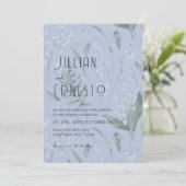 Invitation Lily de Vallée avec des fougères || Couleur bleu c (Debout devant)