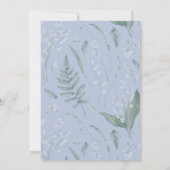 Invitation Lily de Vallée avec des fougères || Couleur bleu c (Dos)