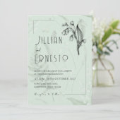 Invitation Lily de Vallée avec des fougères || Sage vert pers (Debout devant)