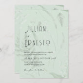 Invitation Lily de Vallée avec des fougères || Vert doux (Devant / Derrière)