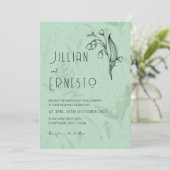 Invitation Lily de Vallée avec des fougères || Vert doux avec (Debout devant)