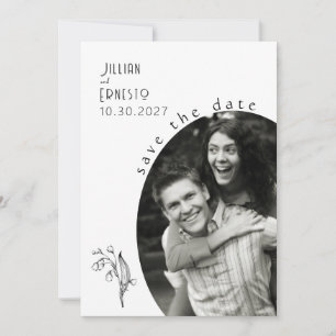 Invitation Lily de Valley    Blanc Enregistrer la date