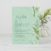 Invitation Lily de Valley || Vert doux avec bordure graphique (Debout devant)