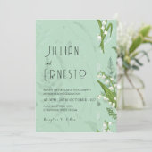 Invitation Lily de Valley || Vert doux avec bordure graphique (Debout devant)