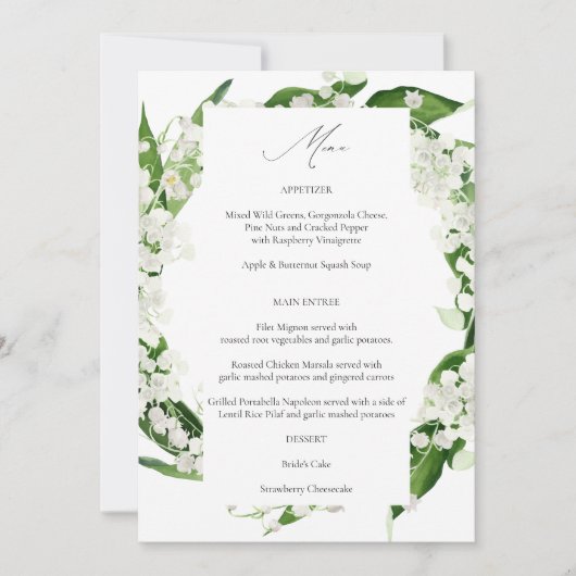 Invitation Lily du menu de la vallée (Devant)