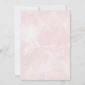 Invitation Lily Floral Marbre rose Mariage Bachelorette Party (Dos)