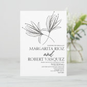Invitation Lily Floral Mariage de script (Debout devant)
