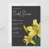 Invitation Lily jaune sur Fête des mariées noire (Devant)