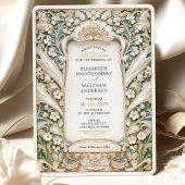 Invitation Lily of the Valley Art Nouveau Mariage