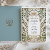 Invitation Lily of the Valley Art Nouveau Mariage
