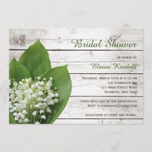 Invitation Lily of the Valley Fête de l'mariée barn board