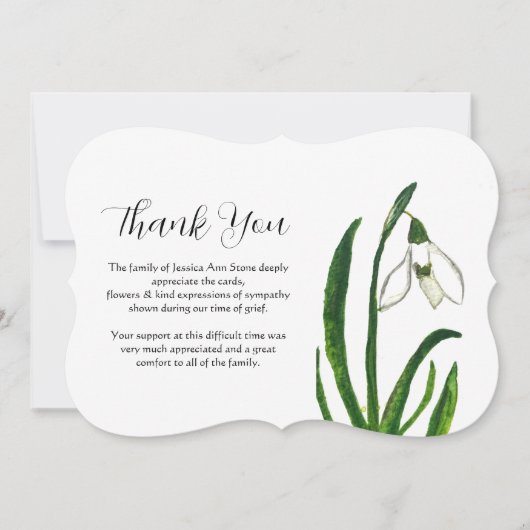 Invitation Lily of The Valley Fleurs Funérailles Décès Merci (Devant)