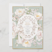 Invitation Lily Peony Floral Vintage Bridal Shower (Devant)