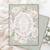 Invitation Lily Peony Floral Vintage Bridal Shower