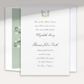 Invitation Lily Valley Bow Crest Mariage traditionnel