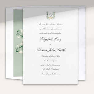 Invitation Lily Valley Bow Crest Mariage traditionnel