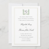 Invitation Lily Valley Crest Faux Embossés Mariage officiel (Devant)