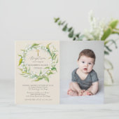Invitation Lily Valley Gold Cross Formal Chic Photo Baptême (Debout devant)