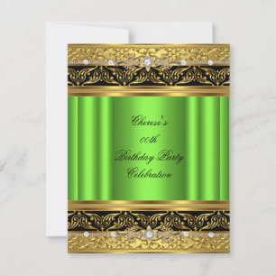 Invitation Lime Anniversaire Soirée Elegant Or Diamant Noir