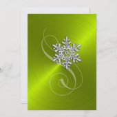 Invitation Lime Arrière - plan Crystal Snowflake (Devant / Derrière)