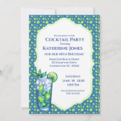 Invitation Lime Blue Mojito Anniversaire Cocktail Party (Devant)