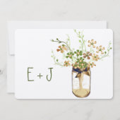 Invitation Lime de cuivre Olive Mason Jar Wild Flower Mariage (Dos)