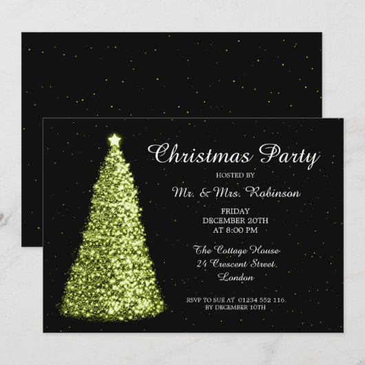 Invitation Lime de Noël Green (Devant / Derrière)
