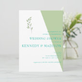 Invitation Lime Géométrique Magnifique minimaliste Mariage (Debout devant)