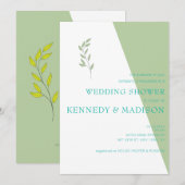 Invitation Lime Géométrique Magnifique minimaliste Mariage (Devant / Derrière)