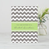 Invitation Lime Gray Chevron Bridal Lunch Invite Cards (Debout devant)