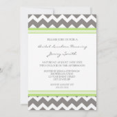 Invitation Lime Gray Chevron Bridal Lunch Invite Cards (Dos)