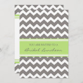 Invitation Lime Gray Chevron Bridal Lunch Invite Cards (Devant / Derrière)