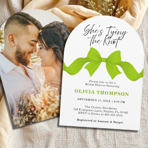 Invitation Lime Green Bow Elle Attache le Nœud Soirée de Mari