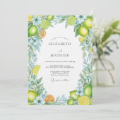 Invitation Lime Green Citrus Blossom Wedding (Debout devant)