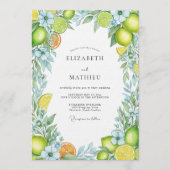 Invitation Lime Green Citrus Blossom Wedding (Devant)