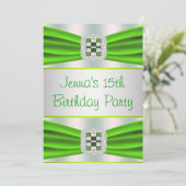 Invitation Lime Green Diamond Girls 15e anniversaire fête (Debout devant)