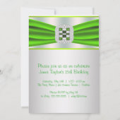 Invitation Lime Green Diamond Girls 15e anniversaire fête (Dos)