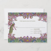 Invitation Lime Green et Raspberry Mariage damassé (Devant)