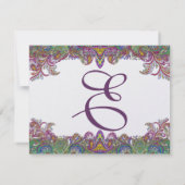 Invitation Lime Green et Raspberry Mariage damassé (Dos)