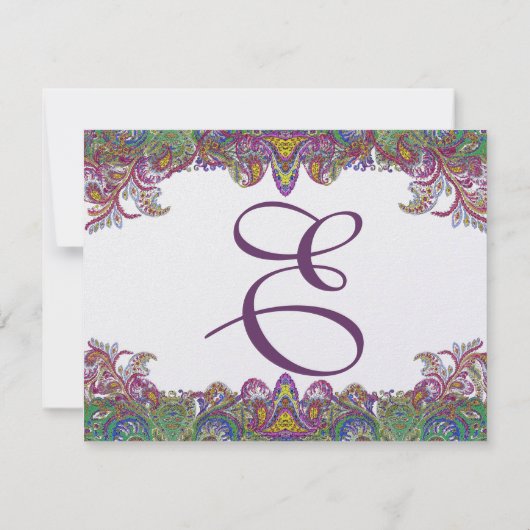 Invitation Lime Green et Raspberry Mariage damassé (Dos)