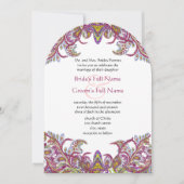 Invitation Lime Green et Raspberry Mariage damassé (Devant)