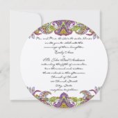 Invitation Lime Green et Raspberry Mariage damassé (Devant)