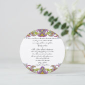 Invitation Lime Green et Raspberry Mariage damassé (Debout devant)