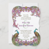 Invitation Lime Green et Raspberry Mariage damassé (Devant)