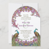 Invitation Lime Green et Raspberry Mariage damassé (Devant)