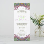 Invitation Lime Green et Raspberry Mariage damassé (Debout devant)