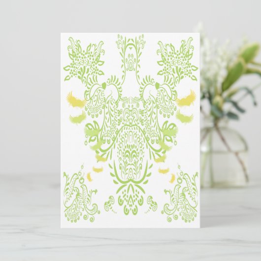 Invitation Lime Green Mariage damassé (Debout devant)