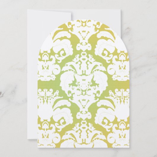 Invitation Lime Green Mariage damassé (Dos)
